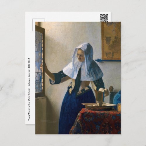 Johannes Vermeer _ Woman with a Water Pitcher Postcard