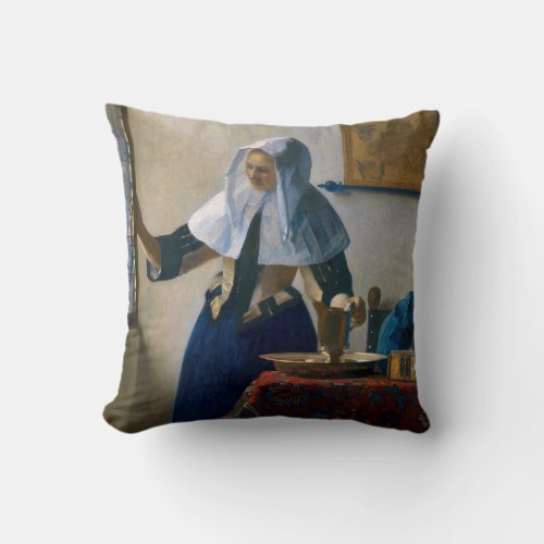Johannes Vermeer _ Woman with a Water Pitcher Throw Pillow