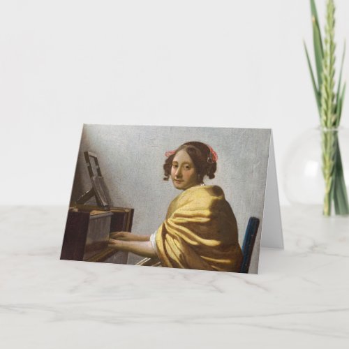 Johannes Vermeer _ Young Woman Seated at Virginal Card