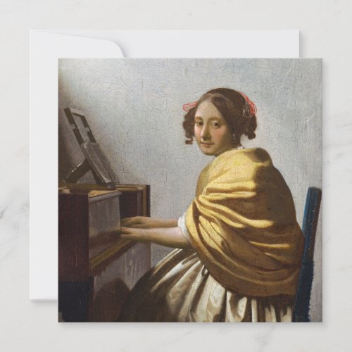 Johannes Vermeer _ Young Woman Seated at Virginal Invitation