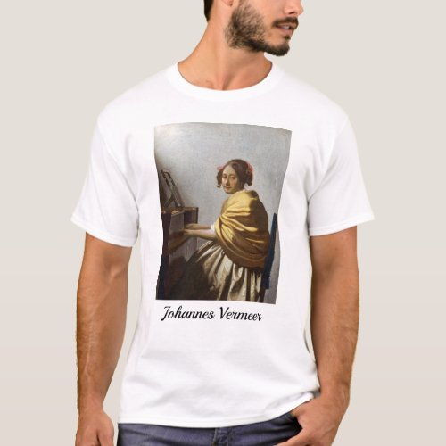 Johannes Vermeer _ Young Woman Seated at Virginal T_Shirt