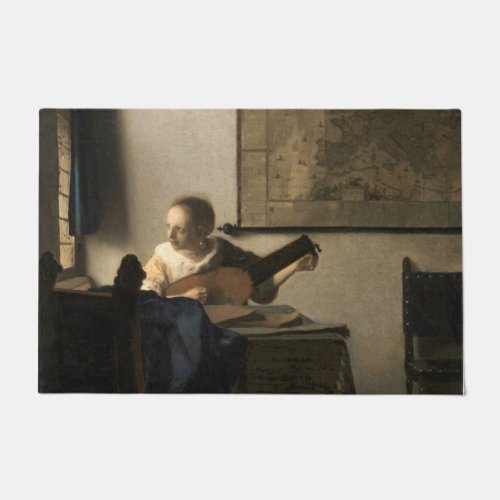 Johannes Vermeer _ Young Woman with a Lute Doormat