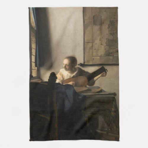 Johannes Vermeer _ Young Woman with a Lute Kitchen Towel