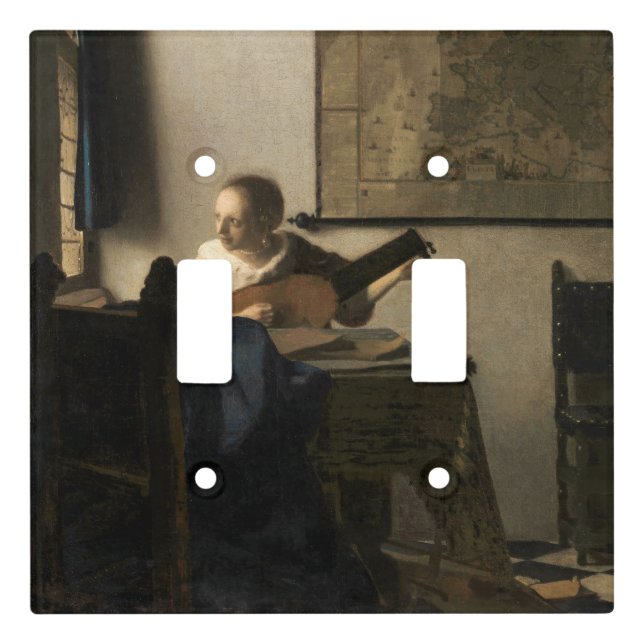 Johannes Vermeer - Young Woman with a Lute Light Switch Cover (Front)