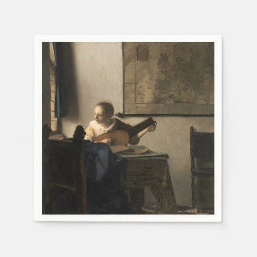 Johannes Vermeer _ Young Woman with a Lute Napkins