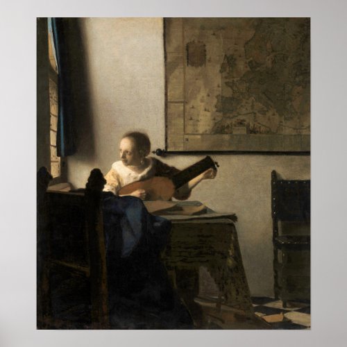 Johannes Vermeer _ Young Woman with a Lute Poster