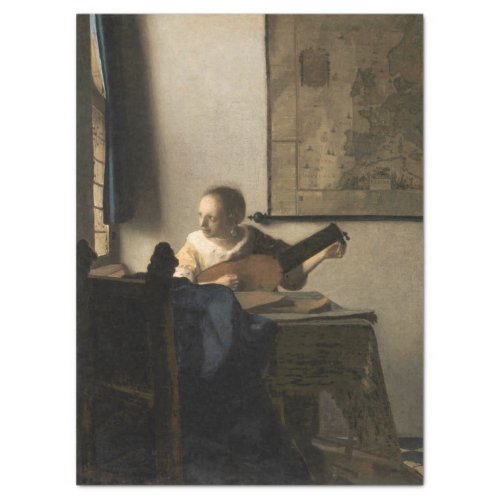 Johannes Vermeer _ Young Woman with a Lute Tissue Paper