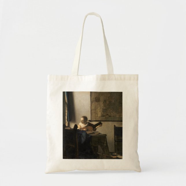 Johannes Vermeer - Young Woman with a Lute Tote Bag (Front)