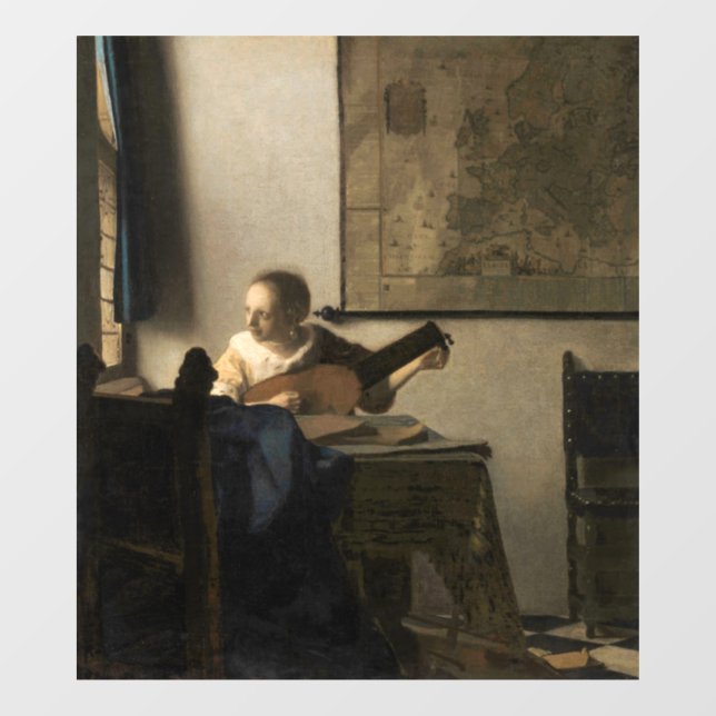 Johannes Vermeer - Young Woman with a Lute Window Cling (Sheet)