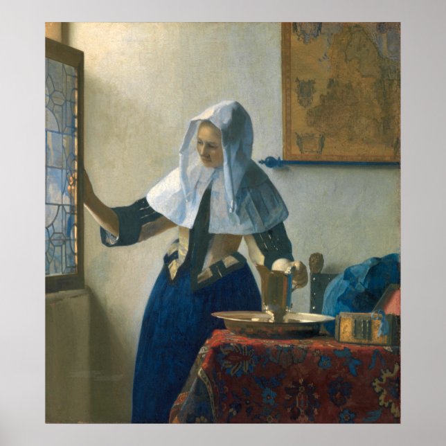 Johannes Vermeer Young Woman with a Water Pitcher Poster (Front)