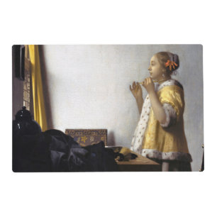 Johannes Vermeer - Young Woman with Pearl Necklace Placemat