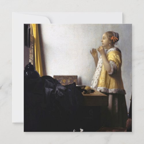 Johannes Vermeer _ Young Woman with Pearl Necklace Thank You Card