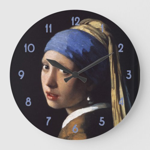 Johannes Vermeers Girl with a Pearl Earring Large Clock