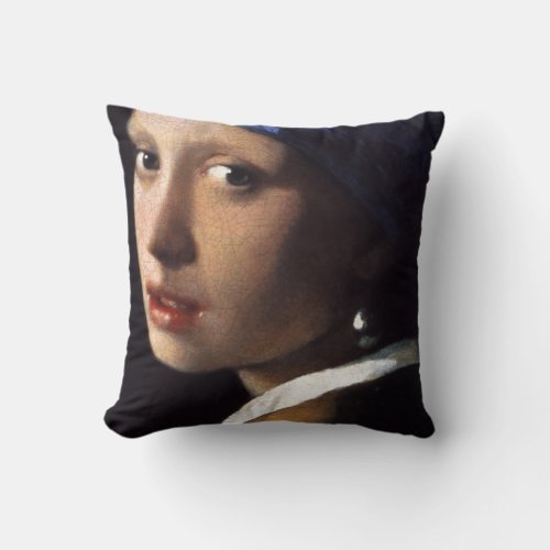 Johannes Vermeers Girl with a Pearl Earring Throw Pillow