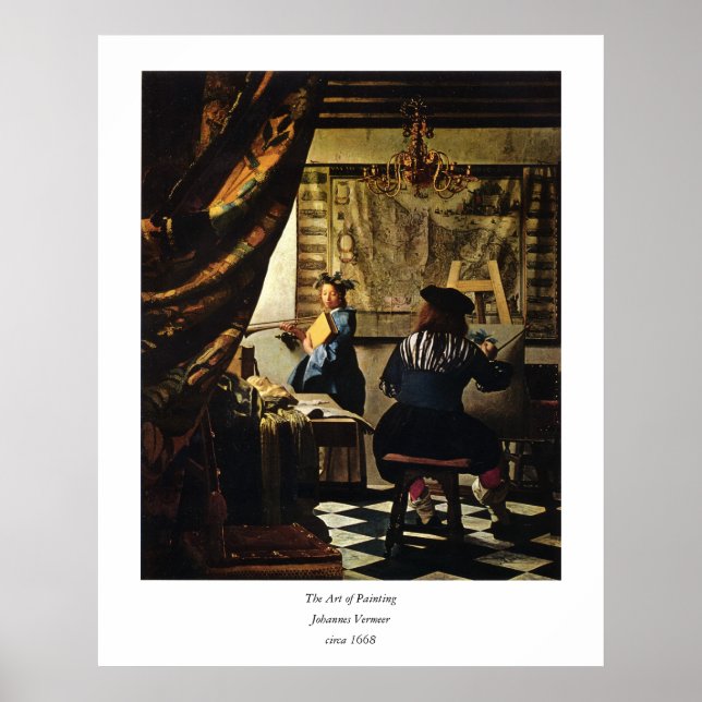 Johannes Vermeer's The Art of Painting circa 1668 Poster (Front)