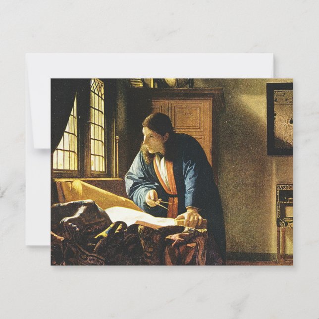 Johannes Vermeer's The Geographer (circa 1669) Invitation (Front)