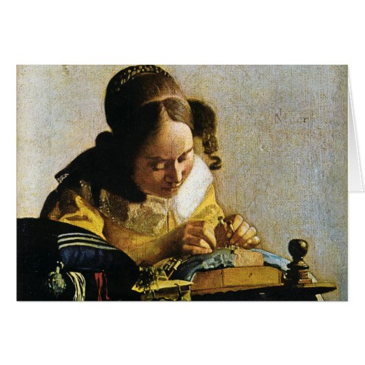 Johannes Vermeer's The Lacemaker (circa 1670) (Front Horizontal)