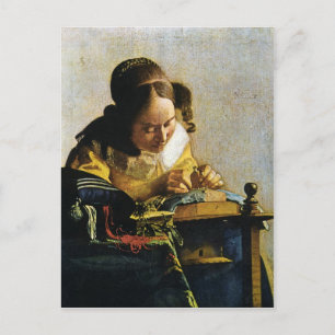Johannes Vermeer's The Lacemaker (circa 1670) Postcard