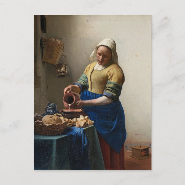 Johannes Vermeer's The Milkmaid Postcard (Front)