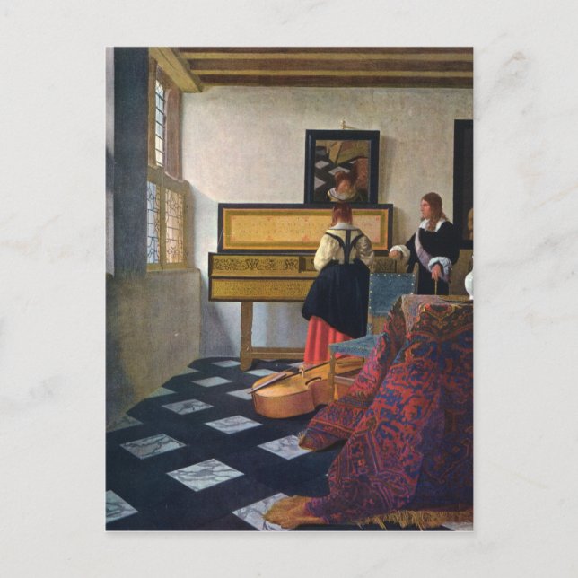 Johannes Vermeer's The Music Lesson (circa1663) Postcard (Front)
