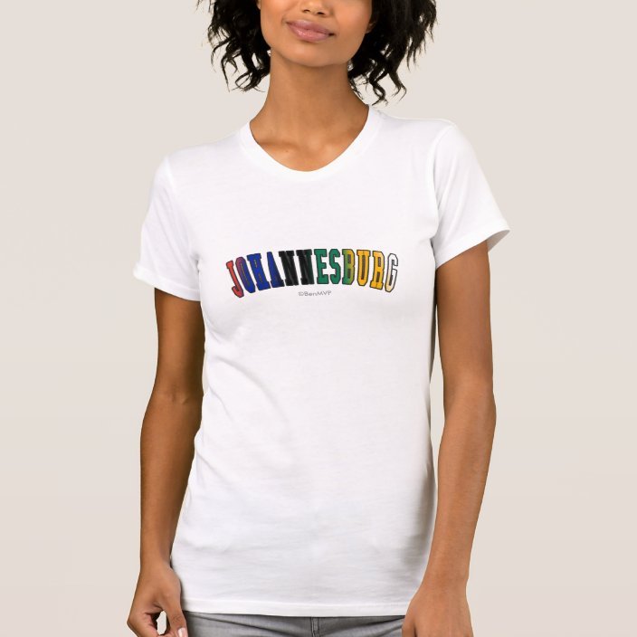 Johannesburg in South Africa National Flag Colors Tee Shirt