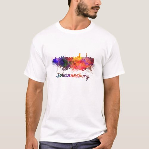 Johannesburg skyline in watercolor T_Shirt
