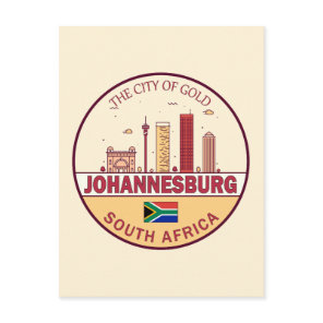 Johannesburg South Africa City Skyline Emblem Postcard