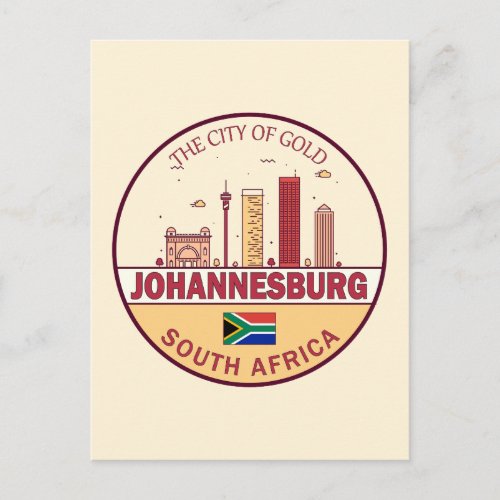 Johannesburg South Africa City Skyline Emblem Postcard