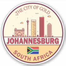 Johannesburg South Africa City Skyline Emblem Sticker