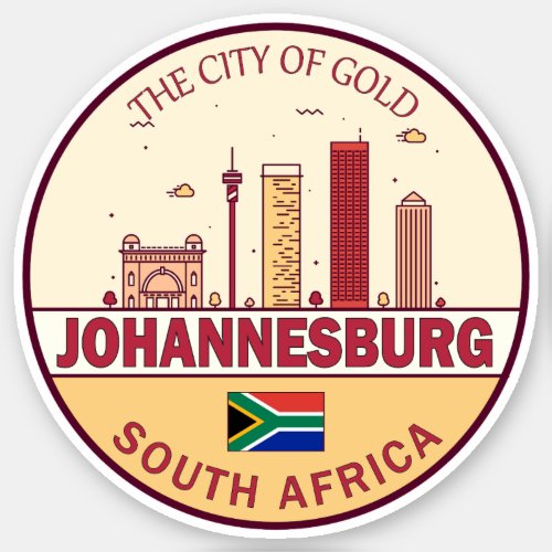 Johannesburg South Africa City Skyline Emblem Sticker