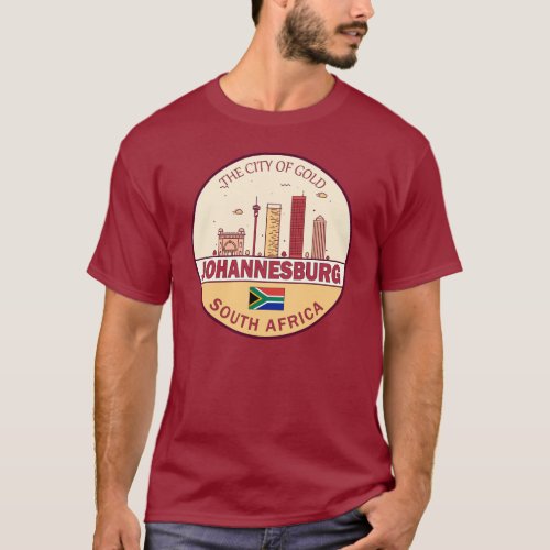 Johannesburg South Africa City Skyline Emblem T_Shirt