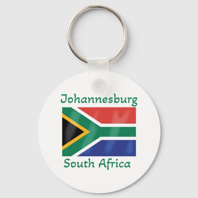 Johannesburg South Africa Flag Keychain (Front)