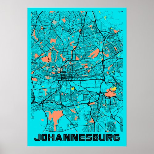 Johannesburg _ South Africa Gloria City Map Poster