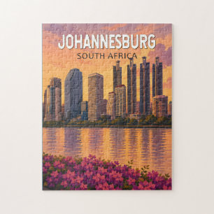 Johannesburg South Africa Illustration Travel Art  Jigsaw Puzzle