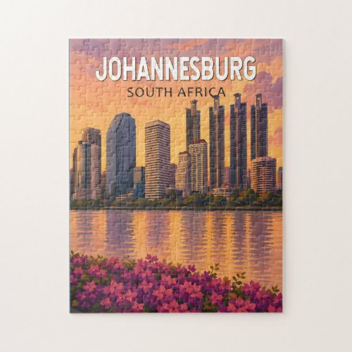 Johannesburg South Africa Illustration Travel Art  Jigsaw Puzzle