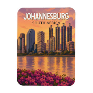 Johannesburg South Africa Illustration Travel Art  Magnet