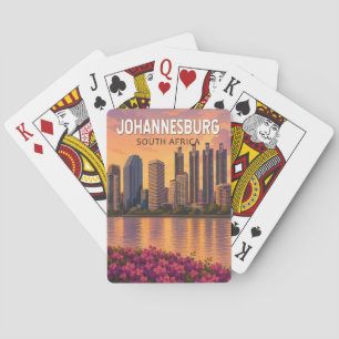 Johannesburg South Africa Illustration Travel Art  Poker Cards