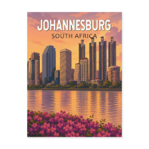 Johannesburg South Africa Illustration Travel Art  Postcard