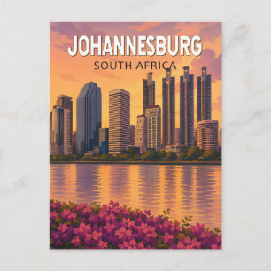 Johannesburg South Africa Illustration Travel Art  Postcard