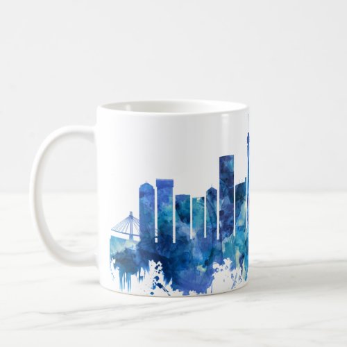 Johannesburg South Africa Skyline Blue Coffee Mug