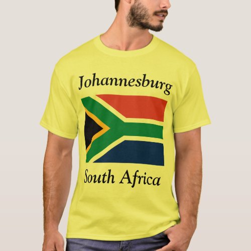Johannesburg South Africa with South African Flag T_Shirt