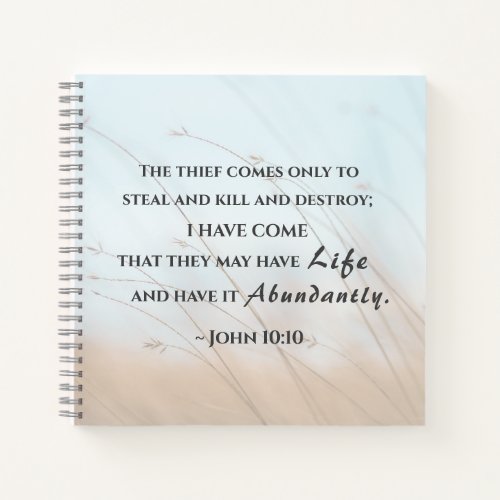 John 1010 I have come that they may have life Notebook