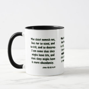 John 10:10 KJV Bible Scripture Two-Tone Mug
