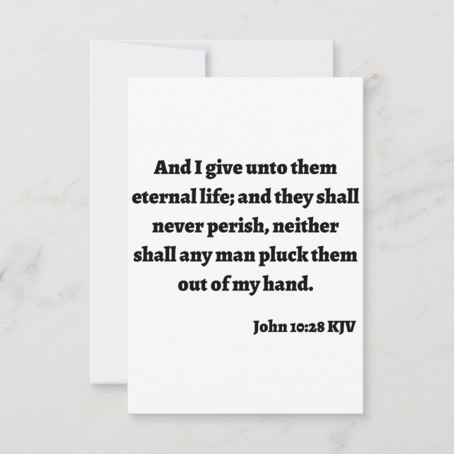 John 10:28 KJV Bible Verse Flat Greeting Card (Front)