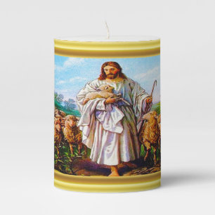 John 10:7-21 I Am the Good Shepherd Pillar Candle