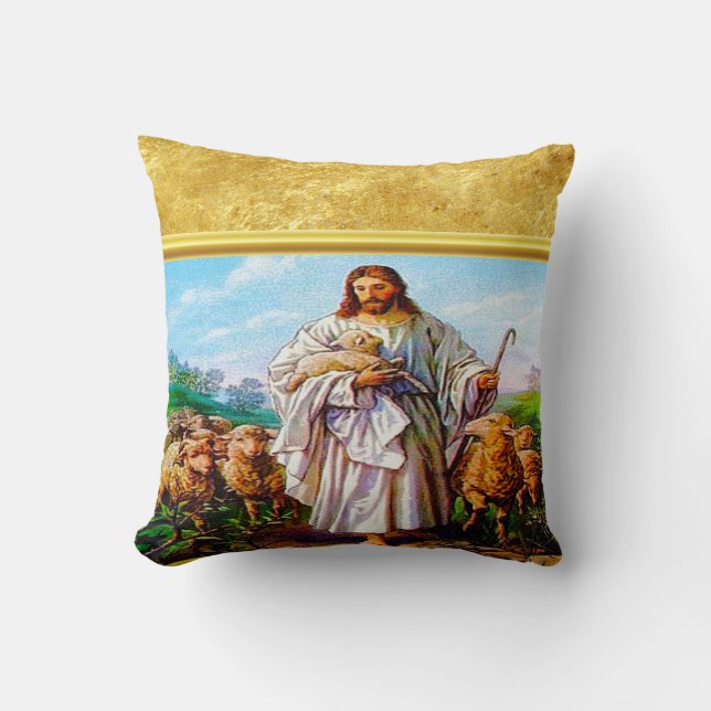 John 10:7-21 I Am the Good Shepherd Throw Pillow (Front)