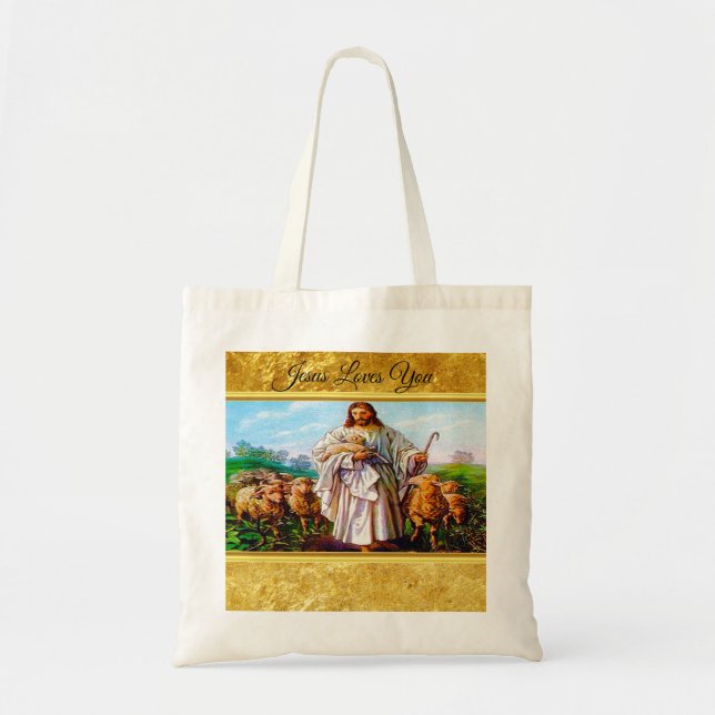 John 10:7-21 I Am the Good Shepherd Tote Bag (Front)