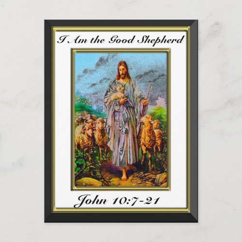 John 107_21 I Am the Good Shepherd White Frame Postcard