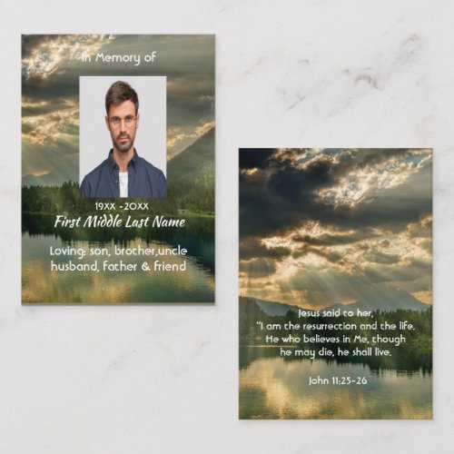 John 11: 25, Scripture Memorial Keepsake 