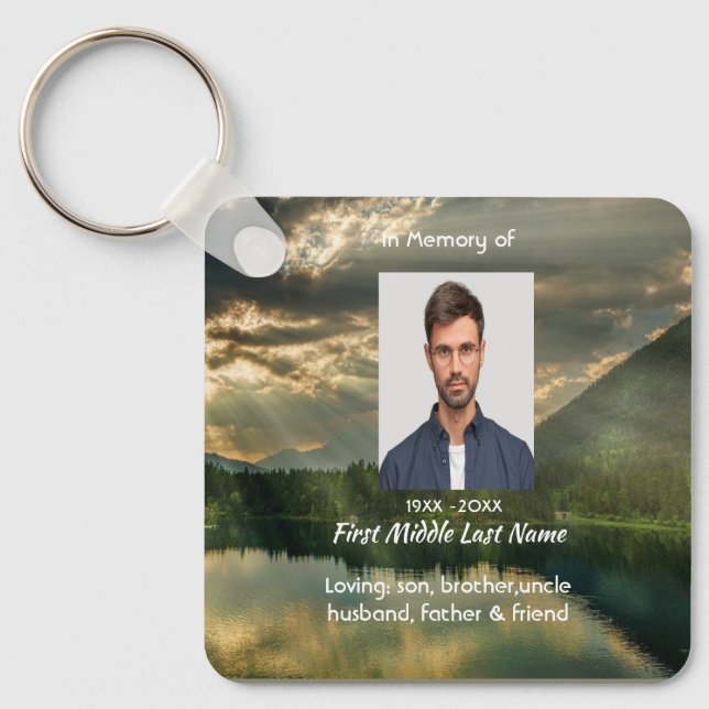 John 11: 25, Scripture Memorial Keepsake  Keychain (Front)